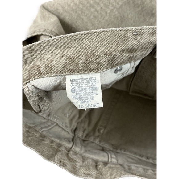 New Riveted Lee Women Short Relaxed Fit Beige Jeans Sz 10 - Picture 3 of 5